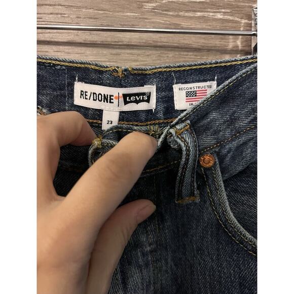 RE/DONE Levi’s Jeans Women's 23 Blue 501 High Rise Skinny Distressed Butterfly - Picture 6 of 10